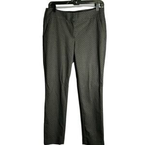 Loft Marisa Skinny Gray Dress Pants Pin Dot Pattern With Pockets Size 4